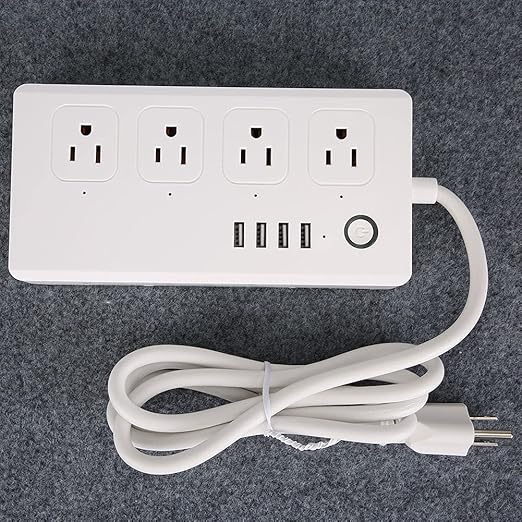 US 120V Smart Plug Compatible with Alexa and Home &IFTTT, Outlet Power Strip with 4 USB Support App Remote Control