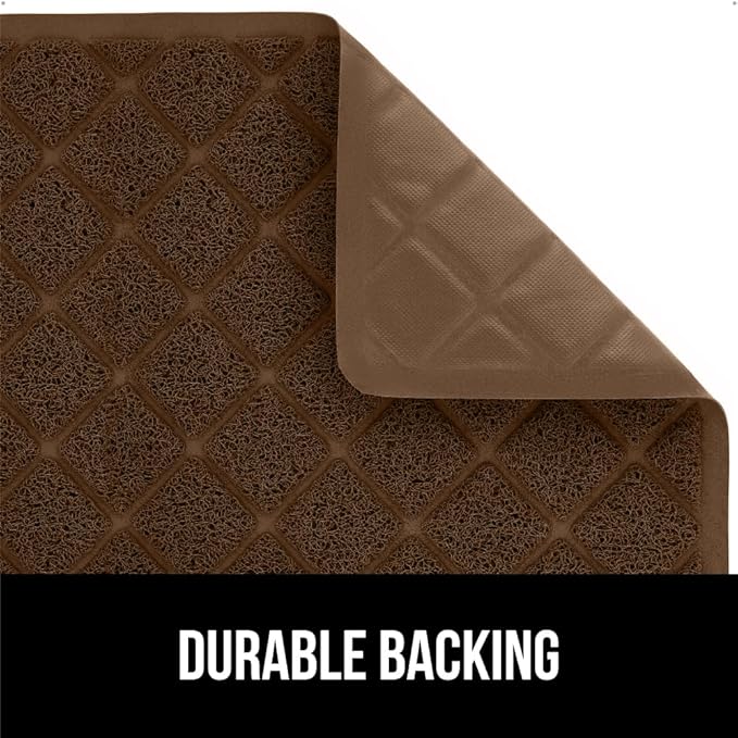 GORILLA GRIP Cat Litter Box Mat, Water Resistant, US Designed Kitty Litter Trapping Mats, Easy to Clean, Scatter Control, Less Mess and Clean Floors, Kitten Supplies for Indoor Cats, 24x17 Brown
