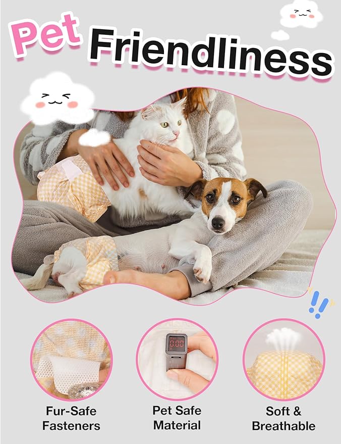 Dono Disposable Dog Diapers Female with Wetness Indicator, Disposable Doggie Diapers for Female Dogs in Heat, Super Absorbent Puppy and Kitten Doggie Diapers Female for Small Medium Large Dogs