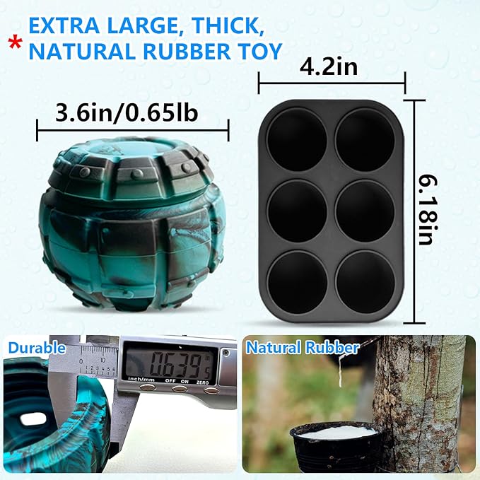 Yipetor Frozen Treat Dispensing Dog Toy - Large Chew Toy, Freezable Fillable Rubber, Reduces Anxiety, Easy to Clean, Interactive Puzzle (Small)