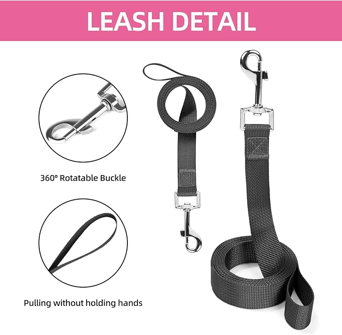 Small Dog Harness and Leash Set, Breathable Mesh Puppy Harness, Adjustable Dog Harness for Small Medium Large Dogs, No-Pull Pet Harness for Daily Walking (Hotpink, X-Large)