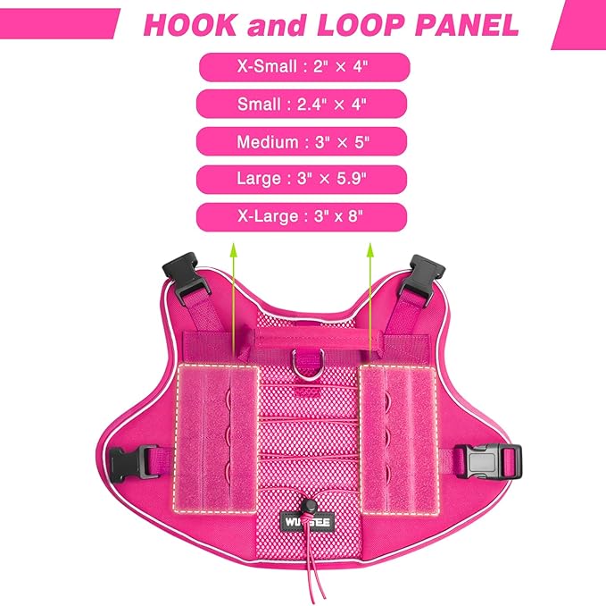 WINSEE Service Dog in Training Mesh Harness with 10 Pet Patches, Soft Air Mesh Breathable Tactical Dog Molle Vest, Reflective Military Pet Vest for Walking Hiking for Large Dogs