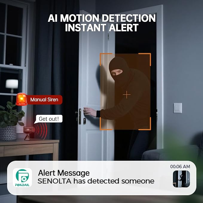 Hidden Camera – 2K HD Wireless Spy Camera with Audio/Video, Mini Indoor Camera for Home Security, AI Motion Detection, Night Vision, Built-in Siren, Two-Way Audio, 60-Day Battery Life