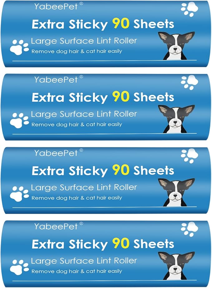 Extra Sticky Large Lint Roller Refills, 6.3'' Giant Lint Roller Refills for Pet Hair, Clothes&Furniture Cleaning, 360 Sheets in Total