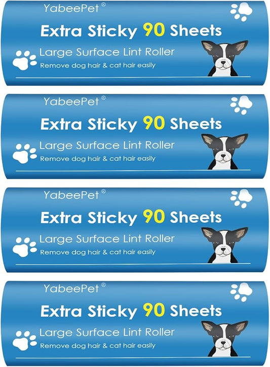 Extra Sticky Large Lint Roller Refills, 6.3'' Giant Lint Roller Refills for Pet Hair, Clothes&Furniture Cleaning, 360 Sheets in Total