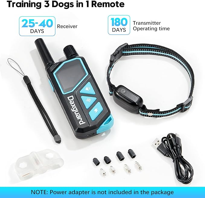 Dog Shock Collar with Remote-3300 Feet & IPX7 Waterproof Dog Training Collar -Beeper, Vibration, Safe Shock for 7-120lbs Large, Medium, Small Dogs, with Keypad Lock, Rechargeable Bark Collar