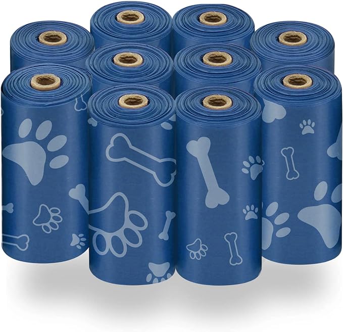 Best Pet Supplies Dog Poop Bags (150 Bags) for Waste Refuse Cleanup, Doggy Roll Replacements for Outdoor Puppy Walking and Travel, Leak Proof and Tear Resistant, Thick Plastic - Royal Blue
