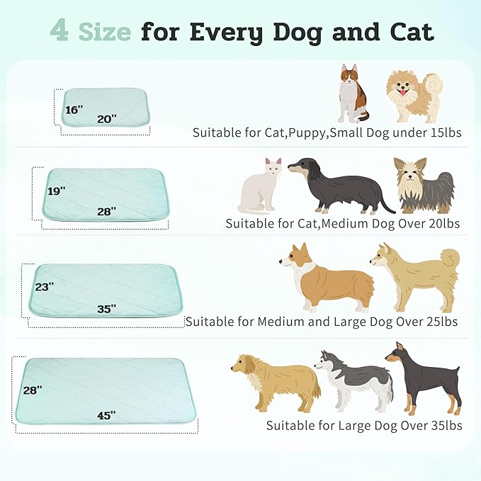 NWK Fluffy Self Warming Cat Mat, Cat Blanket, Thermal Dog Mat, Washable, Non-Slip Bottom for Sofa & Crate & Kennel & Car Seat (Mint Green, Medium (28'' X 19'' X 0.4''))