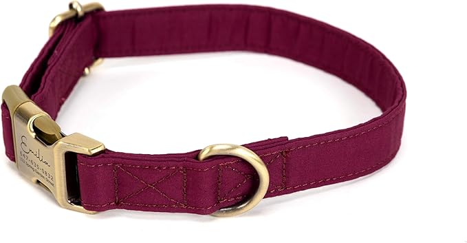 Personalized Dog Collar with Name and Phone Number Engraved,Adjustable Custom Puppy Collar,Organic Cotton Pet Collar for Small Medium Large Boy Girl Dogs