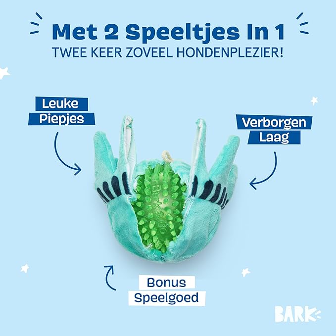 Barkbox Lady Liberty Ball Plush Dog Toy – 2-in-1 Squeaky and Crinkle Dog Toy with Plush Exterior and Textured Ball Core – Large Dog