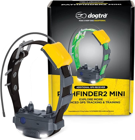 Dogtra PATHFINDER 2 MINI Additional Receiver Dog GPS Tracker e Collar Black LED Light No monthly fees Free App Waterproof Smartwatch control Satellite Real Time tracking long range Smartphone required