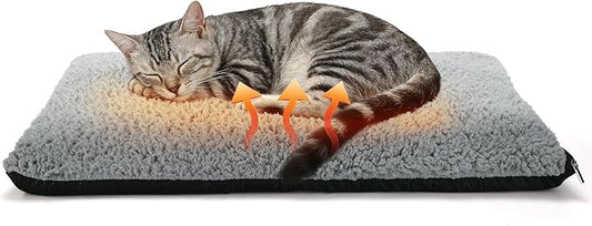 Alphatool 1.6'' Thick Self-Warming Cat Bed - Pet Safe & Non-Electric, Washable Pet Heating Pads, Heated Mat for Indoor & Outdoor Cats, Small Dogs, 15.7 x 23.6in