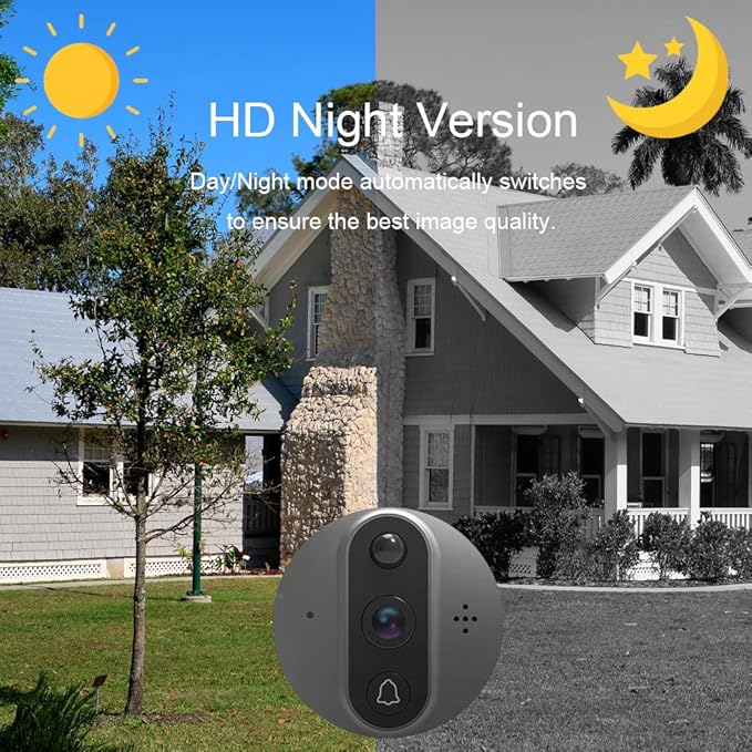 ANJIELO SMART Peephole Camera, WiFi Video Doorbell Camera with Chime, Motion Detection, Night Vision, 2-Way Audio, Cloud Storage, 4.3 Inch LCD Screen Monitor, No TF Card Included