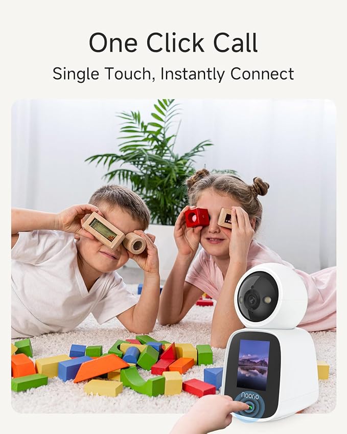 Noorio 5G Two Way Video Calling Camera, One Click Call 2K Pet Camera with Phone App, 360° PTZ Dog Cam with Speaker, Color Night Vision, 2.4 Inch Screen, CL200