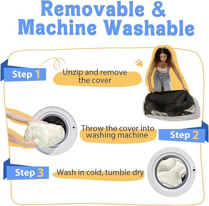 Washable Orthopedic Large Dog Bed - Extra Large Dog Beds with Bolsters Removable Orthopedic Foam Support Dogs Bed for XL Large Size Dogs with Waterproof Cover Non-Slip Bottom Pet Beds