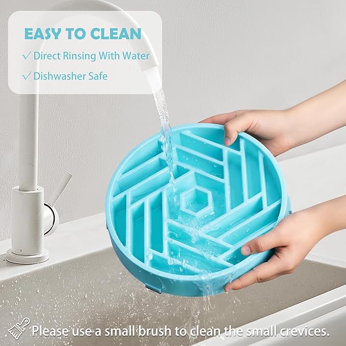 TOBYTO Slow Feeder Dog Bowls Large Medium Breed,Anti-Choking Slow Eating Dog Food Bowl,Non Slip Pet Slower Food Feeding Bowls Large Puzzle Slow Feeder Bloat Stop Maze Dog Dishes,Blue