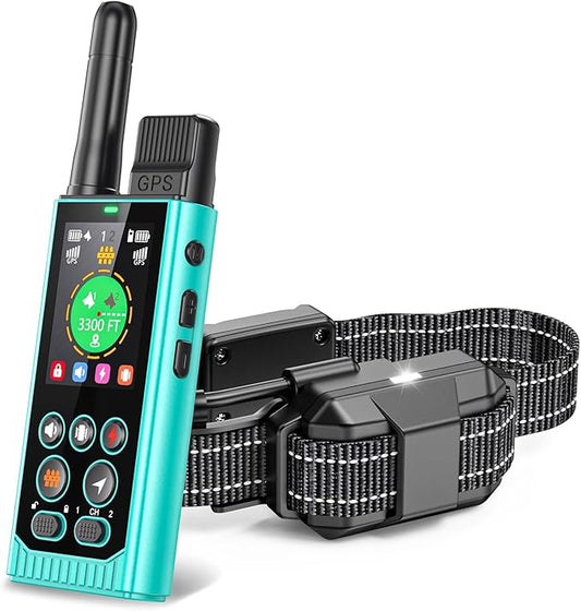 Satellite Sync GPS Wireless Dog Fence - No Subscription & No App, 3-in-1 Electric Fence/Real-Time Tracker/Dog Collar - Works Off-Grid with Remote Control