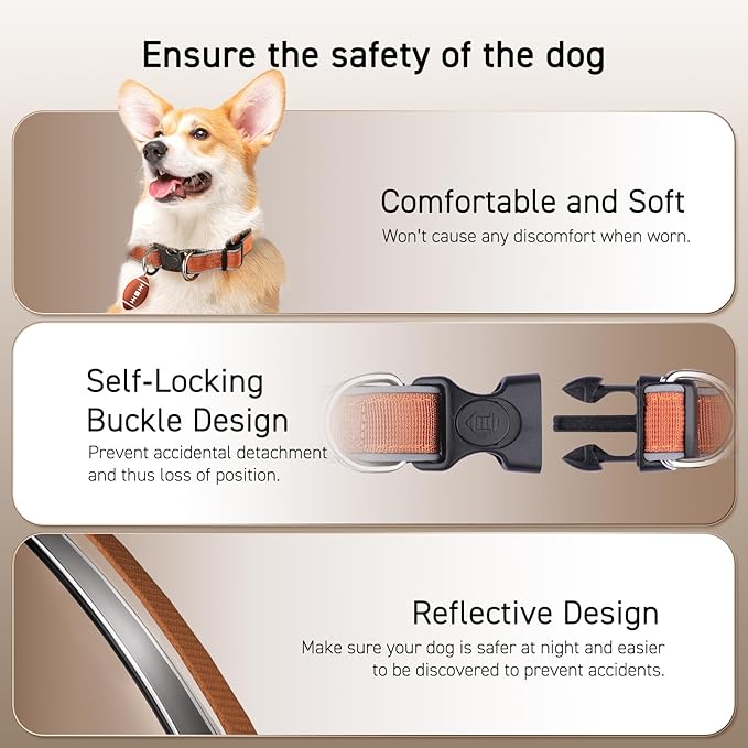 QDAN Dog Tracker, GPS Tracker for Dogs with Collar, Pet Tracker for Cat, Location Tracker, Smart Item Finder, No Charging, No Monthly Fee, IP67 Waterproof, Compatible for iOS Only