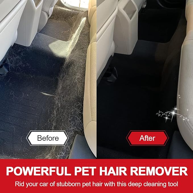 Pet Hair Remover, Dog Cat Hair Remover, Lint Cleaner Pro, Fur Removal Tool, Portable Carpet Scraper for Carpets, Car Mat, Couch, Pet Bed - Purple