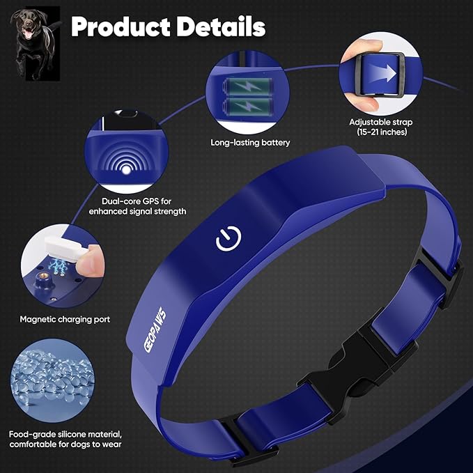 GPS Electric Dog Fence with Free App, 2nd Generateion AI Wireless Fence System with Training Collar, Adjustable & Portable Accurate for Outdoor Use, Rechargeable Waterproof Flexiable Collar