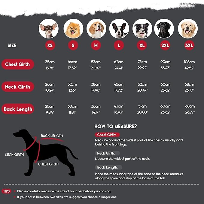 ASENKU Reflective Dog Coat with Built-in Harness, Windproof Fleece-Lined Dog Jacket for Small, Medium, Large Dogs, Warm Winter Vest with Turtleneck & Zipper (Red 3XL)