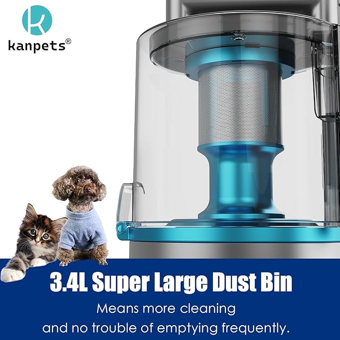 Pet Grooming Kit with 3.4L Oversized Vacuum Suction - 99% Pet Hair Removal - Professional Dog Clippers & Shedding Tools for Cats, Teddy, Poodle, Golden Retrievers (Pearl White)