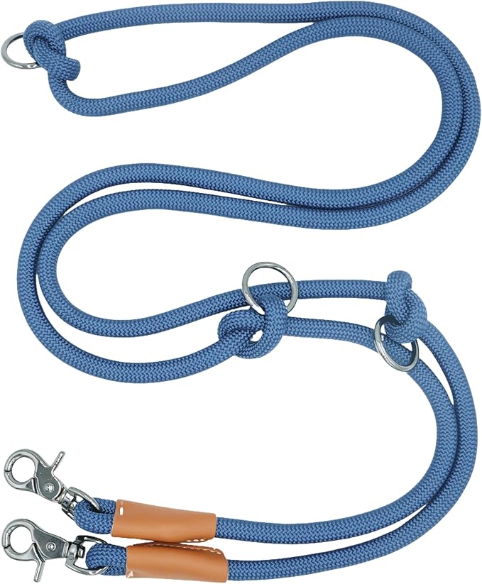 8FT Hands Free Dog Rope Leash, Waist Body Running Leash for Dog Walking (Navy Blue, 8FTx10MM)