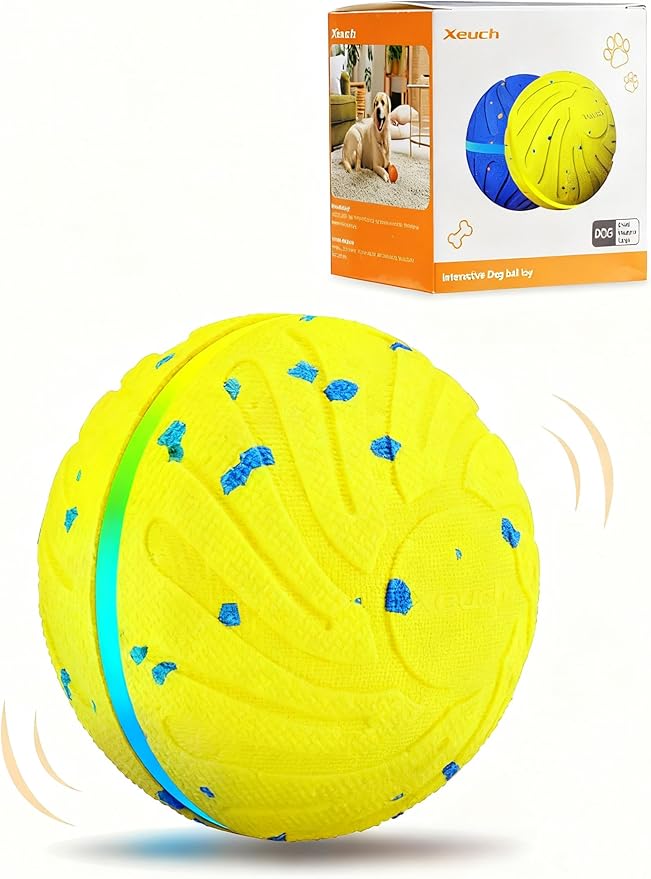 Smart Interactive Dog Balls, Automatic Moving Ball for Medium and Large Dogs, ETPU New Material, Motion Activated Rolling & Rotating Bouncy Toy for Dog Enrichment & Stimulation