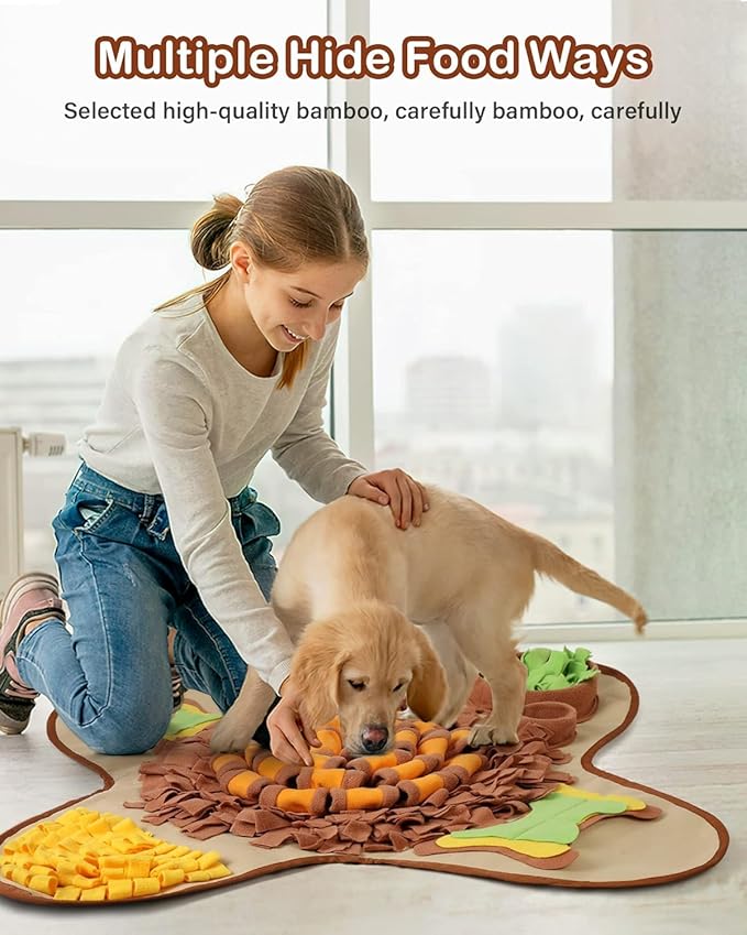 HOPET Snuffle Mat for Dogs Large Breed,Interactive Sniff Feeding Training Mat for Puppy Slow Feeder, Mental Stimulation & Slow Feeding Game for All Breeds