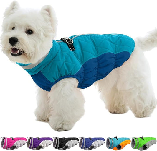 Small Dog Coat,Dog Jackets for Small Dogs,Warm Winter Jacket, Puppy Coat with Harness Built in,Waterproof Dogs Jacket,Puppy Cold Weather Coats,Winter Clothes Snowsuit Shih Tzu Bichon,S