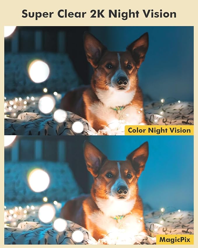 Dzees 5G/2.4G WiFi Indoor Security Camera Pet Camera No Subscription, 2K 360° WiFi Cameras, Wired Dog Pet Camera with Phone App, MagicPix Night Vision, Calls, 2-Way Audio, 24/7, Motion Tracking