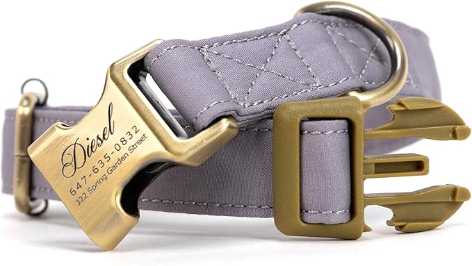 Personalized Dog Collar with Name and Phone Number Engraved,Adjustable Custom Puppy Collar,Organic Cotton Pet Collar for Small Medium Large Boy Girl Dogs
