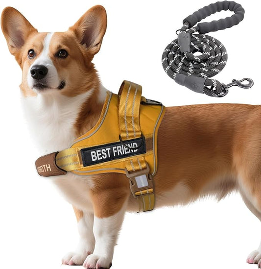 AUROTH Dog Harness and Leash Set, Soft Padded No Pull Dog Harness with 5.25FT Dog Leash, No Choke, Easy On Pet Vest, Adjustable Reflective Dog Vest Small Sized Dog, Easy Walking and Training