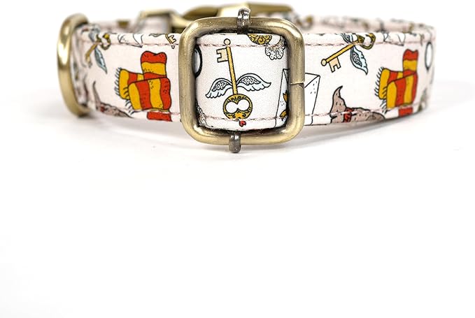 Personalized Dog Collar with Name and Phone Number Engraved,Adjustable Custom Puppy Collar,Organic Cotton Pet Collar for Small Medium Large Boy Girl Dogs