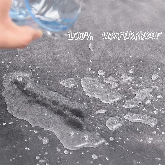 Waterproof Dog Blanket, 3-Layer Flannel and Sherpa Pet Throw, Reversible Protector Cover for Bed Couch Sofa, Grey, 80"x90"