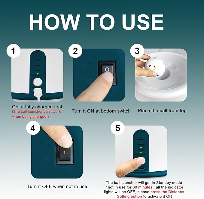 Automatic Dog Ball Launcher, Upgraded Interactive Dogs Balls Thrower for Small and Medium Dogs, Distance Adjustable Mental Stimulating Dog Toys with 4 Durable Etpu Balls 2.2 Inch (Dark Green)