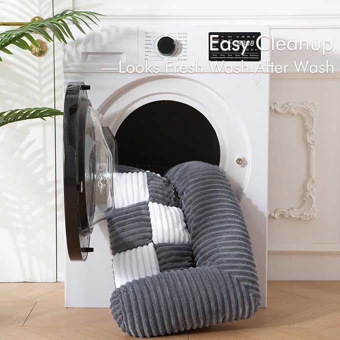 Dog Bed for Couch with Bolster, Comfy Couch Cover for Dogs Washable, Non-Slip Plush Furniture Protector, Calming Fuzzy Lounge Mat, Pet Sofa Accessories (Grey, Medium)