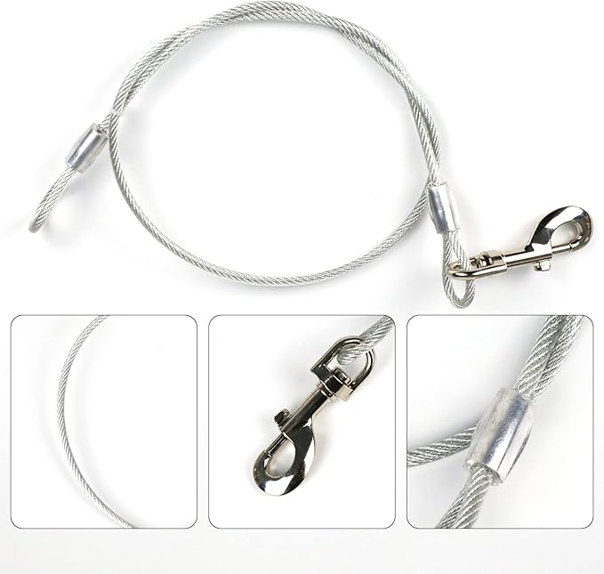 16ft Retractable Dog Leash for Large Breed Dogs up to 110 lbs with a Detachable Chew Proof Extender Wire Ropes (Blue L)