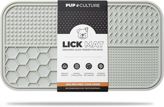 Pup Culture Dog Lick Mat for Dogs, Feeding Pad for Anxious Pets Plus 4 Different Puzzles for Mental Stimulation for Dogs - Supports Mental, Dental, and Digestive Health, Bite Resistant and Heavy Duty