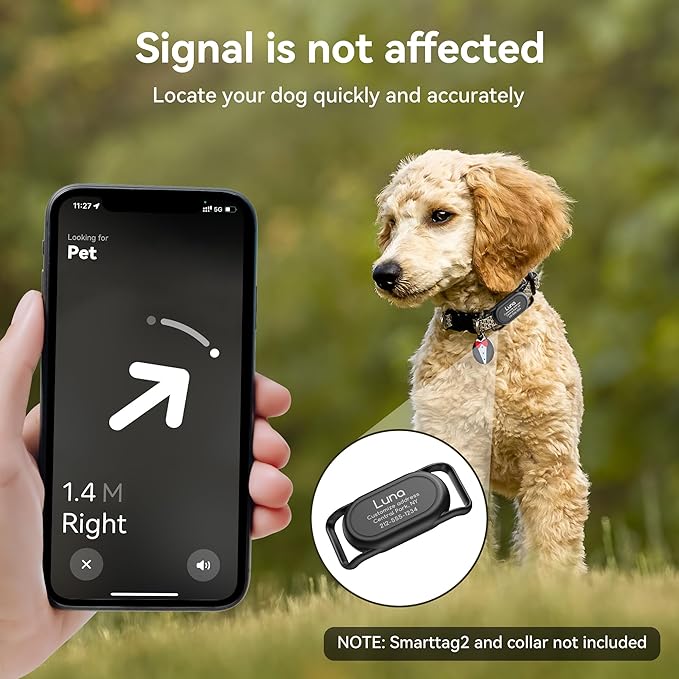 Personalized Dog Collar Holder(2 Pack) for Galaxy Smarttag2,Customized with Name and Phone Number for Pet Cat,Waterproof Silicone Protective Cover Case Accessory for Samsung Galaxy Smart tag2 (Black)