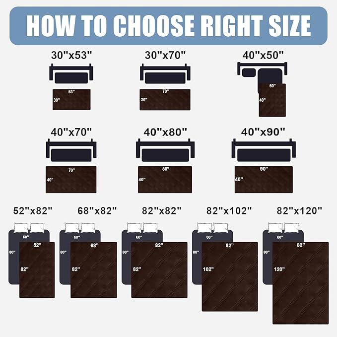 Smiry Waterproof Dog Bed Cover Blanket 30x53, Soft Reversible Pet Blanket, Washable Leakproof Cats Dogs Couch Cover for Sofa, Couch, Furniture, Lattice, Chocolate/Chocolate