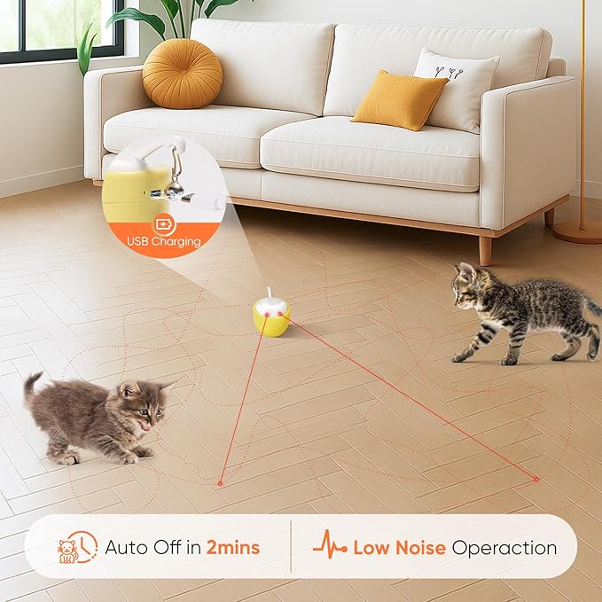 Cat Laser Toy Automatic Dual Laser Points Interactive Cat Enrichment Toys for Indoor Cats 3 Modes Lazer for Cats Birthday Gift
