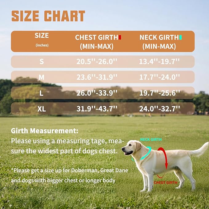 AUROTH Dog Harness No Pull Soft Padded Service Dog Vest, No Choke, Easy On Pet Vest with Handle, Adjustable Reflective Dog Harness for Small, Medium and Large Dogs, Easy Walking and Training