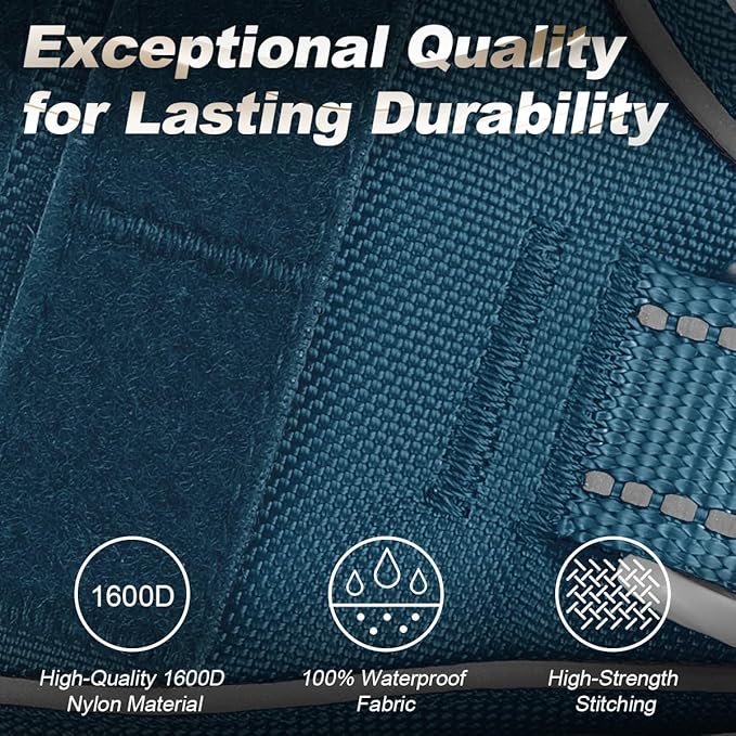 BARKBAY Service Dog Vest Tactical Dog Harness Medium Large Sized Dog Tags Personalized No Pull Adjustable Harness Reflective Working Training Easy Control Military Molle System(Legion Blue,S)