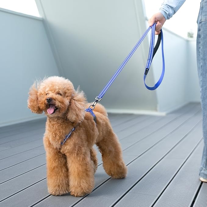 EXCELLENT ELITE SPANKER No Pull Dog Harness Reflective Nylon Vest L-Shaped Adjustable Easy Pet Harness for Small Medium Large Breeds Dogs Walking Training Black Red(Pink-M)