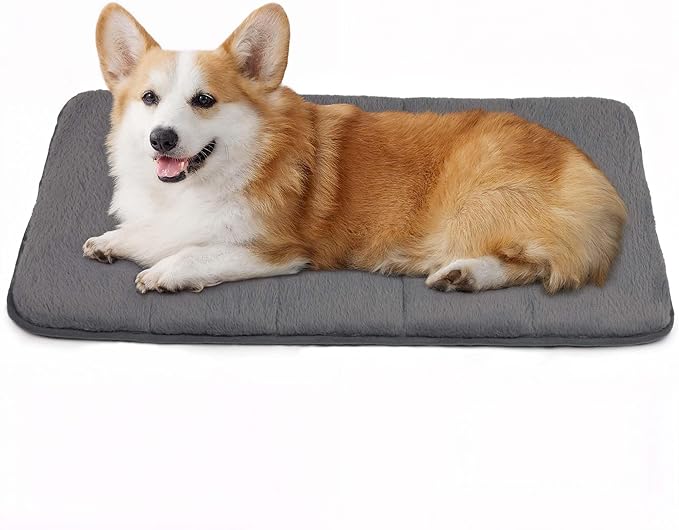 Dog Crate Pad for Medium Dogs - 30x20 Orthopedic Dog Bed with Memory Foam, Washable Water-Resistant Soft Pet Mat with Non-Slip Bottom, Grey