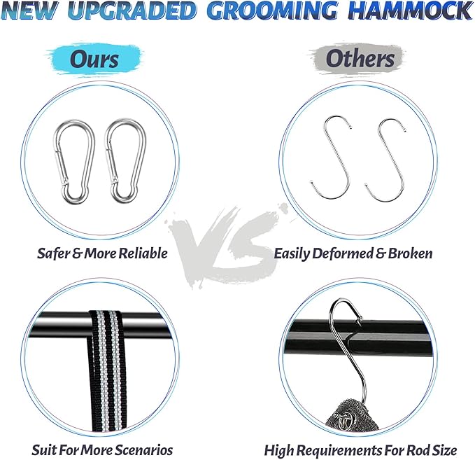 Dog Grooming Hammock Harness for Nail Trimming (L 50lb), Dog Sling Holder Hanger for Clipping Nails