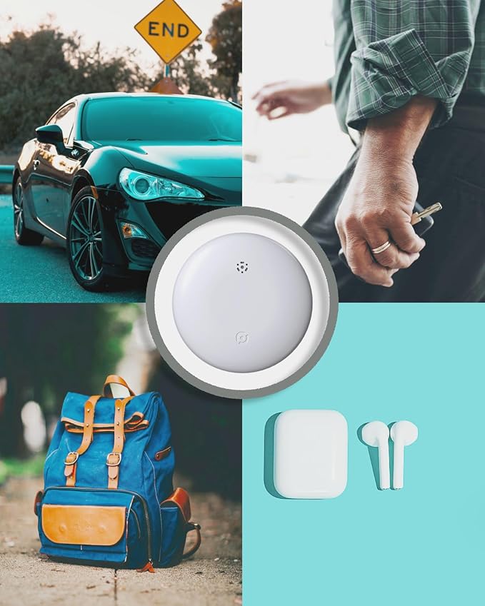 Android Compatible with Air Tags, Air Tracker Tag with Google Find My Device App, Bluetooth Tracker for Android Phones, Dog GPS & Cat Tracker, Smart Tracking Tag for Keys, Suitcase (1, White)