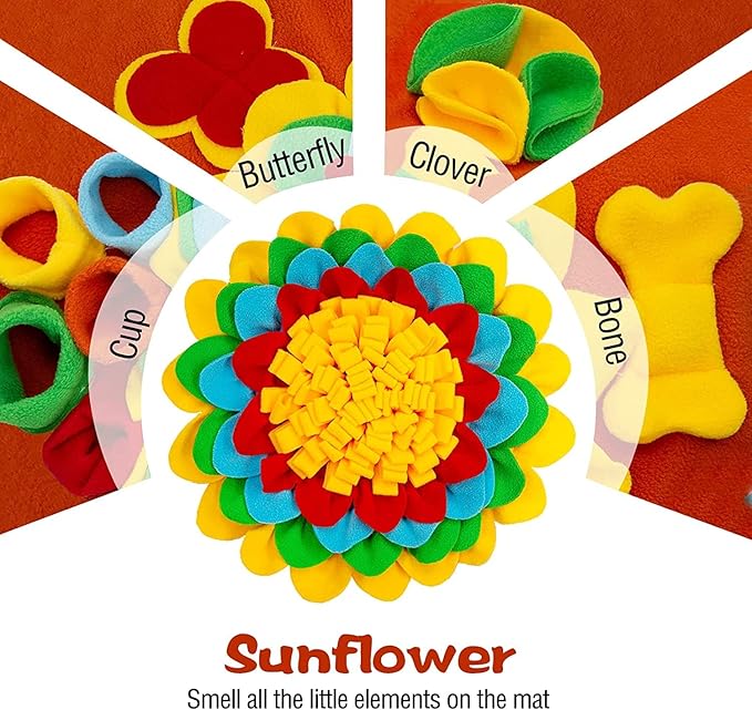 Snuffle Mat for Dogs Pet Treats Feeding for Small Medium Breed Dogs Non-Slip Interactive Dog Puzzle Toys Encourages Natural Foraging Skills