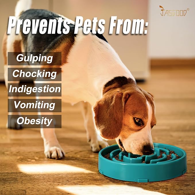 Slow Feeder Dog Bowls for Large Dogs Anti-Chocking Slower Feeder Dog Puzzle Bowl Pet Slow Eating Interactive Bloat Stop Dog Food Bowl JASGOOD,Dark Green,Large